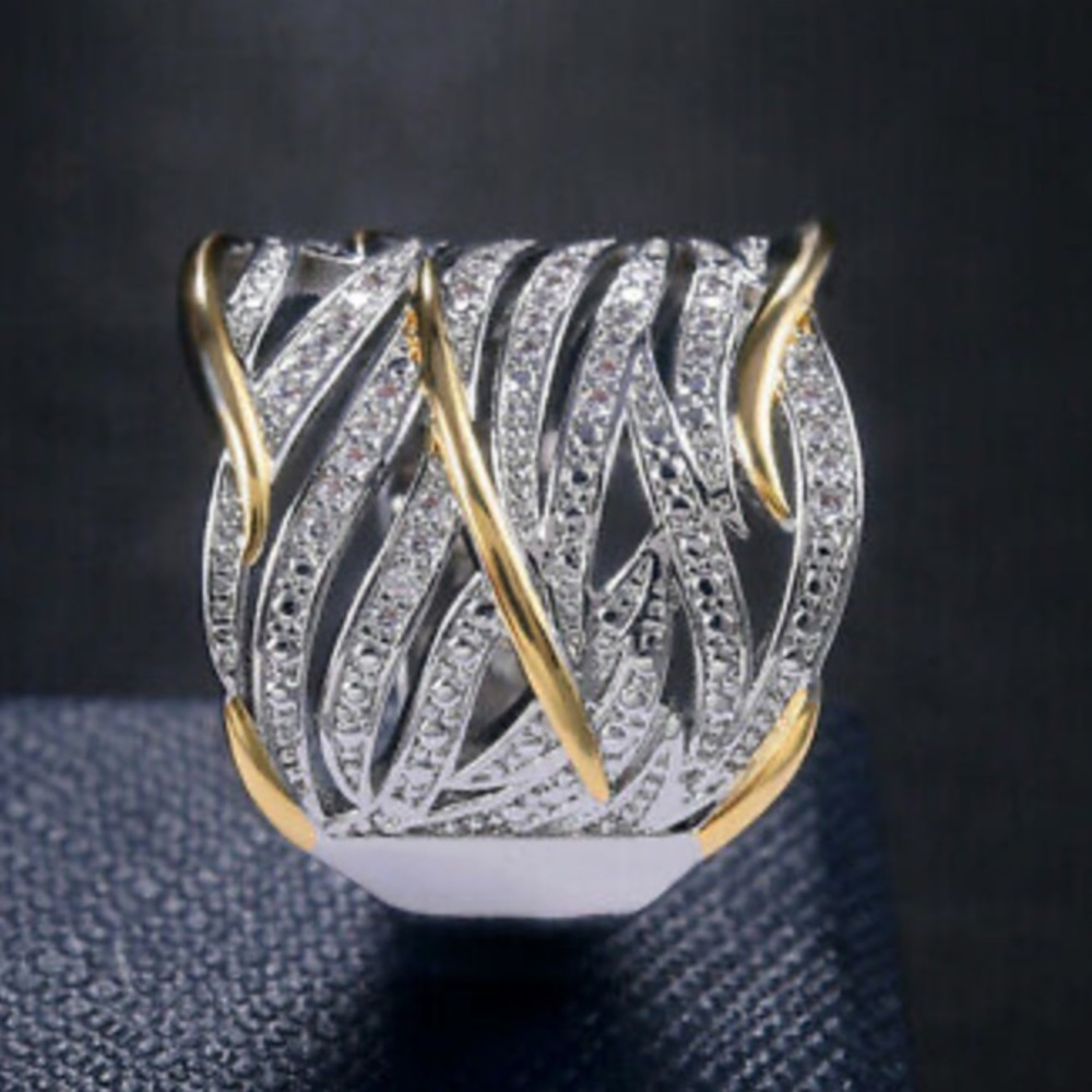 NEW 925 Sterling silver two tone ring - Picture 6 of 6